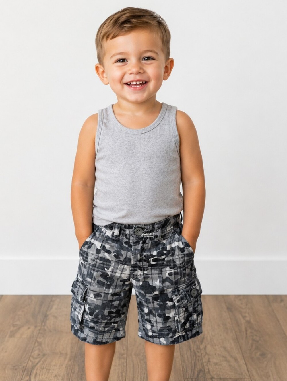 3t Boys Tank Top And Camo Shorts
